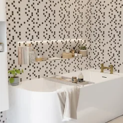 Mosaïque gris et blanc 32 x 32 cm Prate-GoodHome Online