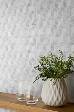 Mosaïque gris et blanc 25,3x29,3cm Ultimate marble-GoodHome Outlet