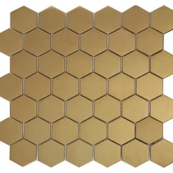 GoodHome Mosaïque laiton doré 30x30cm Albena