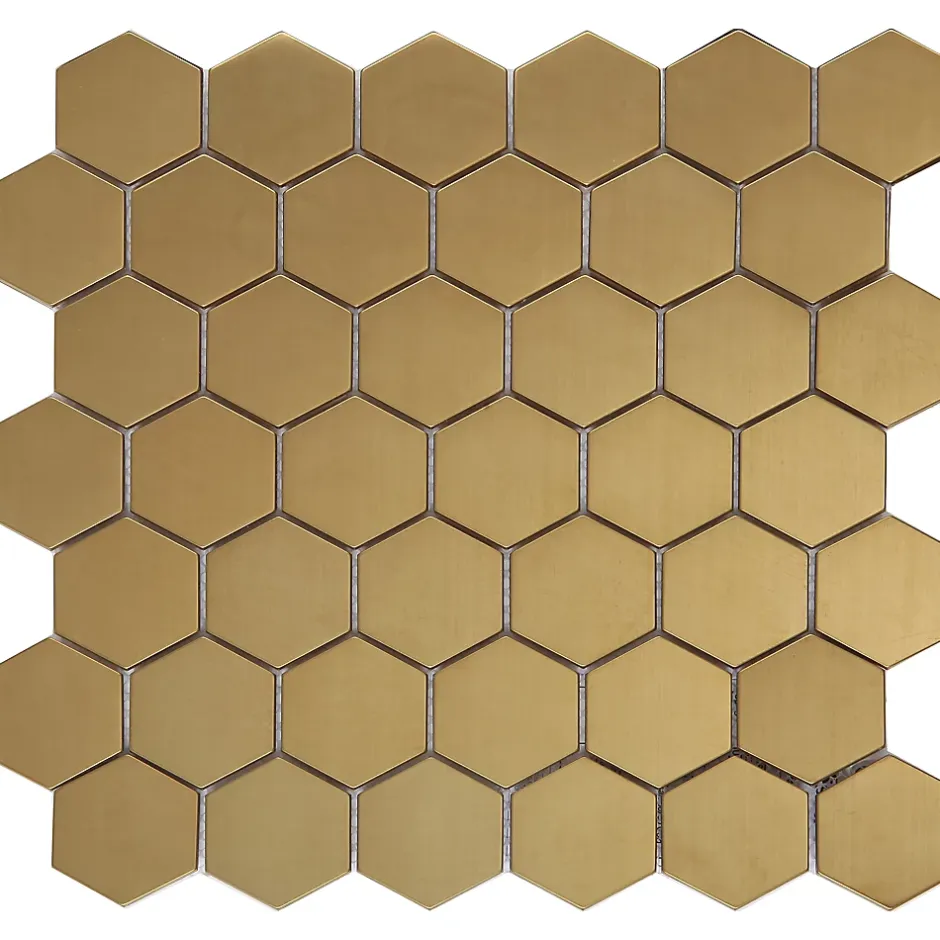 GoodHome Mosaïque laiton doré 30x30cm Albena