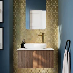 GoodHome Mosaïque laiton doré 30x30cm Albena