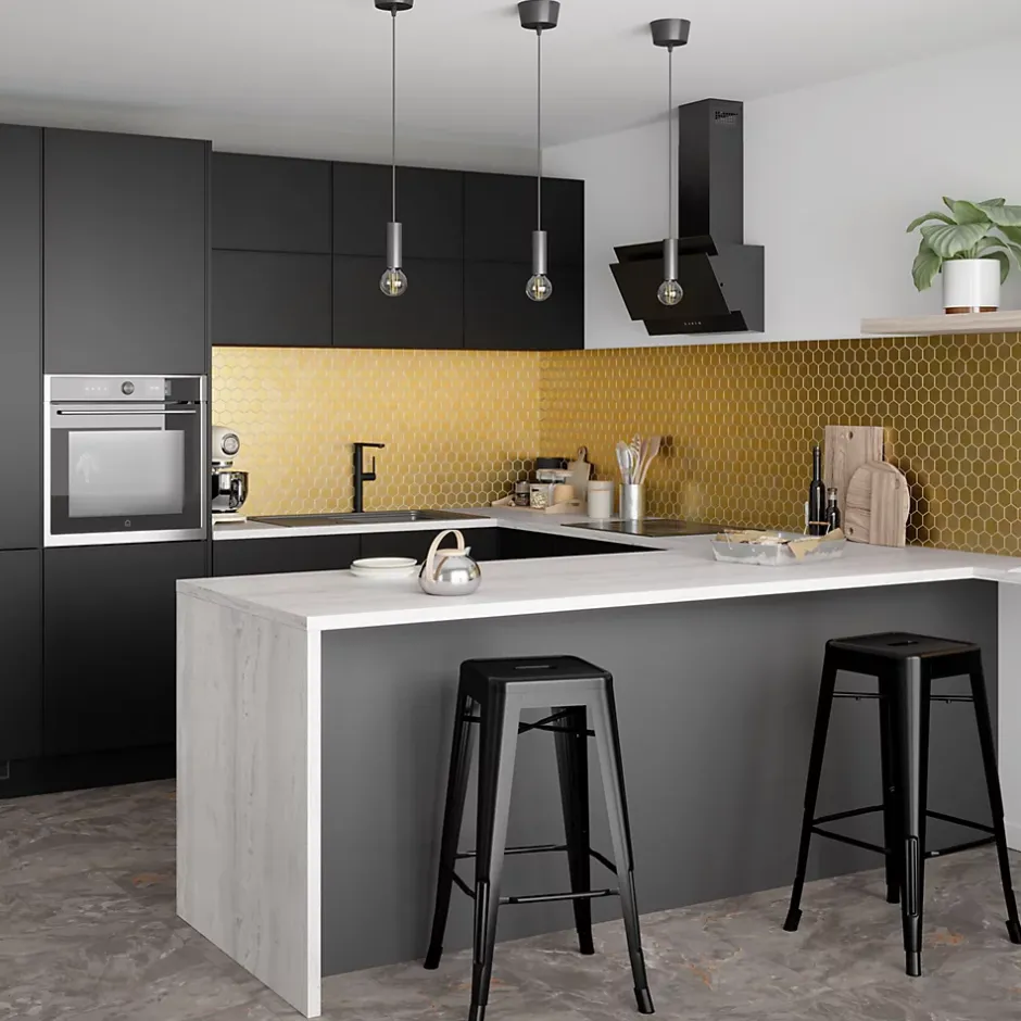 GoodHome Mosaïque laiton doré 30x30cm Albena