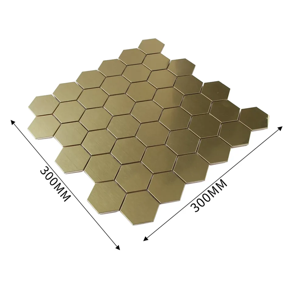 GoodHome Mosaïque laiton doré 30x30cm Albena