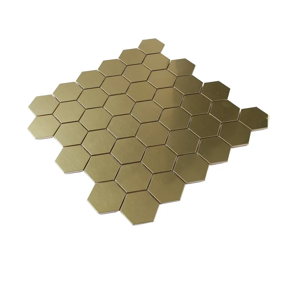 GoodHome Mosaïque laiton doré 30x30cm Albena