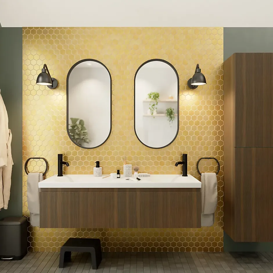 GoodHome Mosaïque laiton doré 30x30cm Albena