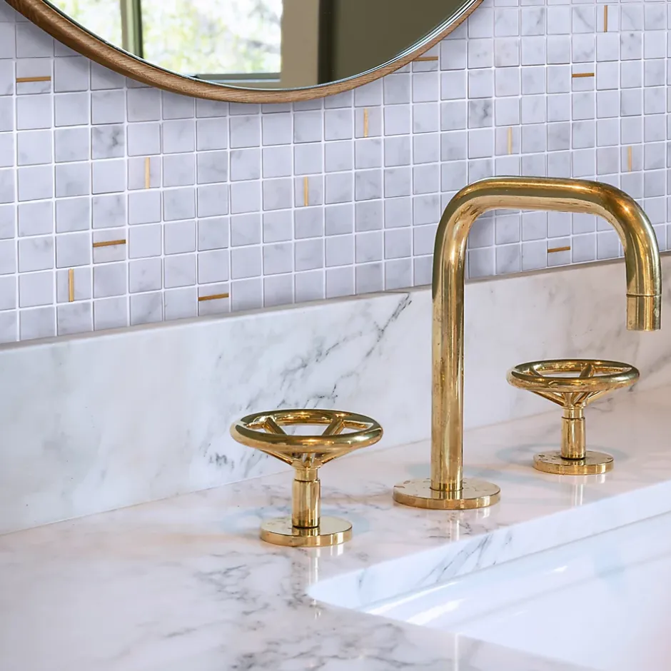 Mosaïque marbre gold blanc 29,7 x 29,70 cm-Mat Inter Sale