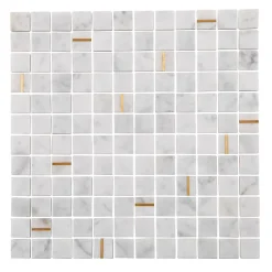 Mosaïque marbre gold blanc 29,7 x 29,70 cm-Mat Inter Sale