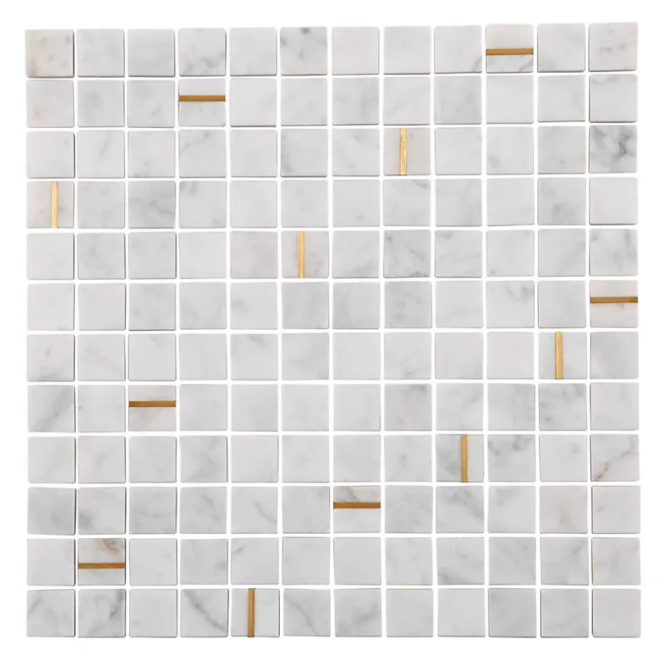 Mosaïque marbre gold blanc 29,7 x 29,70 cm-Mat Inter Sale