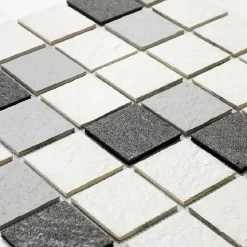 Mosaïque mixte résine & pierre 30 x 30 cm - carreau 5 x 5 cm mixte pierre et résine blanche-U-tile Hot