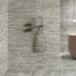 Mosaïque murale en grès cérame émaillé effet béton gris mat L.60 x l.30 cm x ép.8 mm, Malt- Clearance