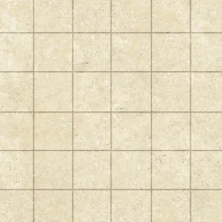 Mosaïque murale en grès cérame émaillé effet pierre beige mat L.30 x l.30 cm x ép.7,4 mm, Traverno