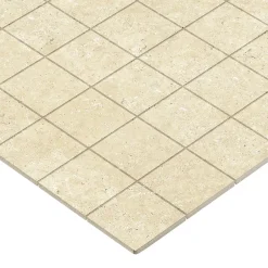 Mosaïque murale en grès cérame émaillé effet pierre beige mat L.30 x l.30 cm x ép.7,4 mm, Traverno