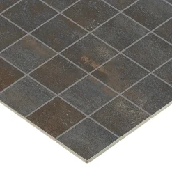 Mosaïque murale en grès cérame émaillé effet béton noir mat L.30 x l.30 cm x ép.7,4 mm, Upper- Discount
