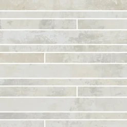 Mosaïque murale en grès cérame émaillé effet béton blanc mat L.60 x l.30 cm, Malt- Discount