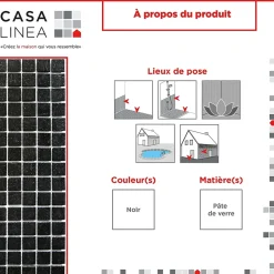 MOSAÏQUE NOIR 1 PLAQUE 32,7 x 32,7 CM CASA LINEA-Casa Linéa Online