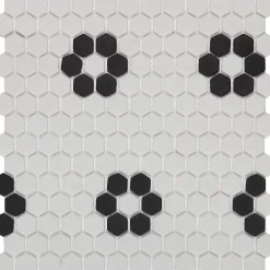 GoodHome Mosaïque noir et blanc 30x30cm Glina