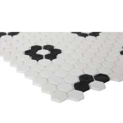 GoodHome Mosaïque noir et blanc 30x30cm Glina