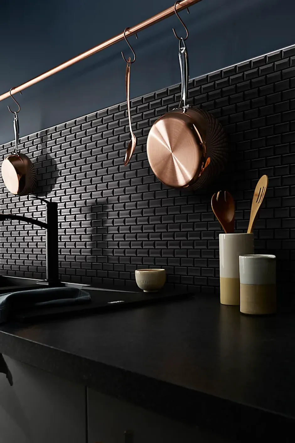 Mosaïque noir 30x30cm Trentie-GoodHome Sale