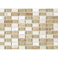 Decoon Mosaïque Pierre / Verre - Beige - 1.5 x 3 cm