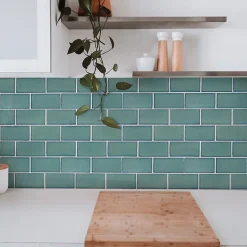 Mosaïque porcelaine Zellige vert L. 29,8 x l. 29,5 cm Mat Inter