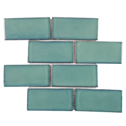 Mosaïque porcelaine Zellige vert L. 29,8 x l. 29,5 cm Mat Inter