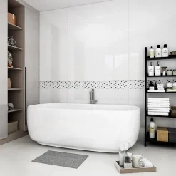 GoodHome Mosaïque Shannon noir et blanc 6,5 x 30 cm