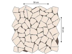 Mosaïque sol et mur en marbre crème - pack de 1m² (11 dalles de 30x30 cm) - POESY-Vente-unique