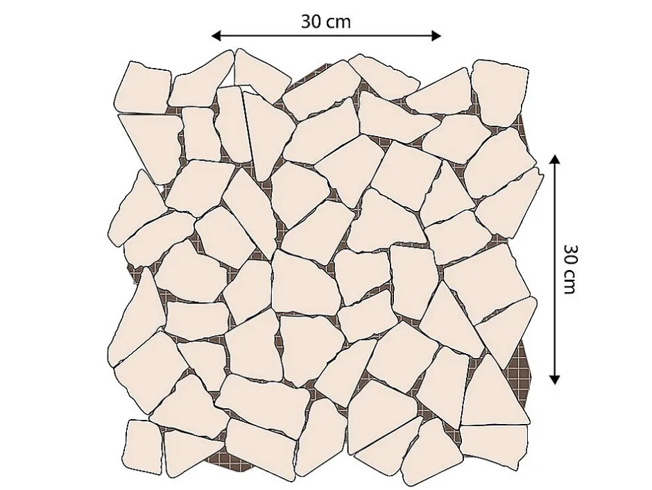 Mosaïque sol et mur en marbre crème - pack de 1m² (11 dalles de 30x30 cm) - POESY-Vente-unique