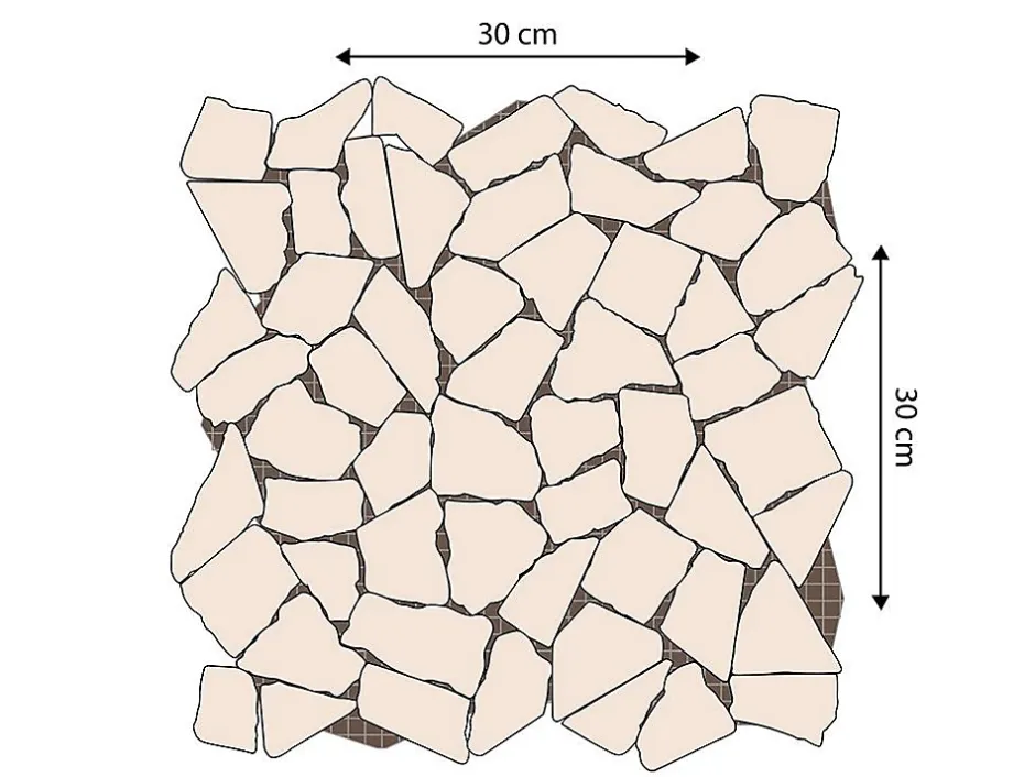 Mosaïque sol et mur en marbre crème - pack de 1m² (11 dalles de 30x30 cm) - POESY-Vente-unique
