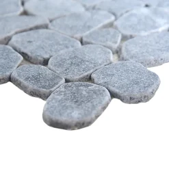 Mosaïque sol et mur en pierre gris clair L.30,5 x l.30,5 cm x ép.8 mm, Malaca