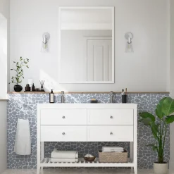 Mosaïque sol et mur en pierre gris clair L.30,5 x l.30,5 cm x ép.8 mm, Malaca