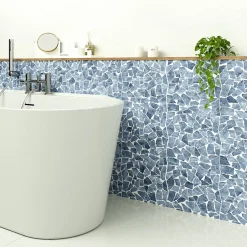 Mosaïque sol et mur en pierre anthracite L.31,5 x l.31,5 cm x ép.8 mm, Bohai