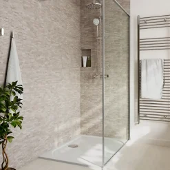 Mosaïque sol et mur en travertin motif petites briquettes L.31 x l.30,5 cm x ép.8 mm, Travertino