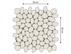 Mosaïque sol et mur galets naturels crème - pack de 1m² (dalles de 30x30 cm) - OLA-Vente-unique Sale