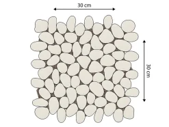 Mosaïque sol et mur galets naturels crème - pack de 1m² (dalles de 30x30 cm) - OLA-Vente-unique Sale