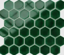 Mosaïque sur résille pour salle de bain et cuisine en céramique 32.3 cm x 27.7 cm - Deep Green-Ilcom Online