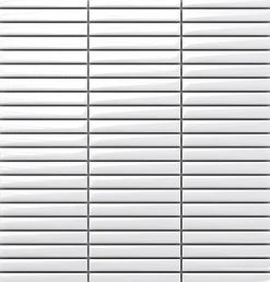 Mosaïque sur résille pour salle de bain et cuisine en céramique 28.2 cm x 29 cm - White bamboo-Ilcom