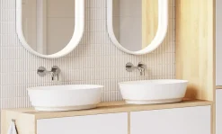 Mosaïque sur résille pour salle de bain et cuisine en céramique 28.2 cm x 29 cm - White bamboo-Ilcom