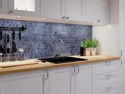 Mosaïque sur résille pour salle de bain et cuisine en céramique 30.6 cm x 26.5 cm - Ocean breeze-Ilcom Outlet