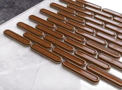 Ilcom Mosaïque sur résille pour salle de bain et cuisine en céramique 30 cm x 30.5 cm - Caramel savoiardi