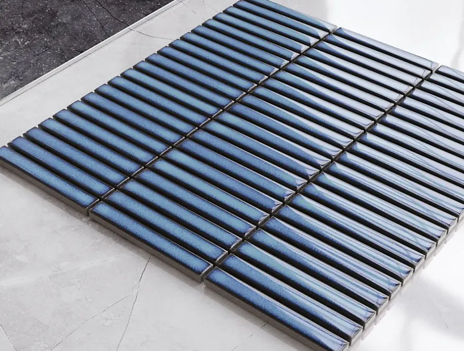 Mosaïque sur résille pour salle de bain et cuisine en céramique 28.2 x 29 cm- Blue piano-Ilcom Discount