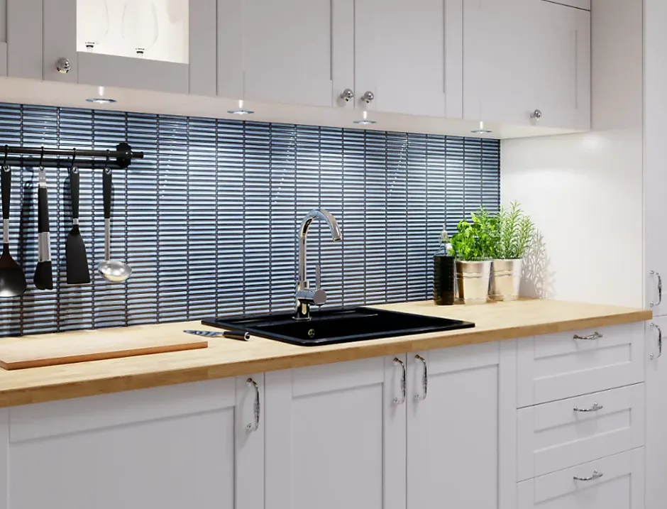 Mosaïque sur résille pour salle de bain et cuisine en céramique 28.2 x 29 cm- Blue piano-Ilcom Discount