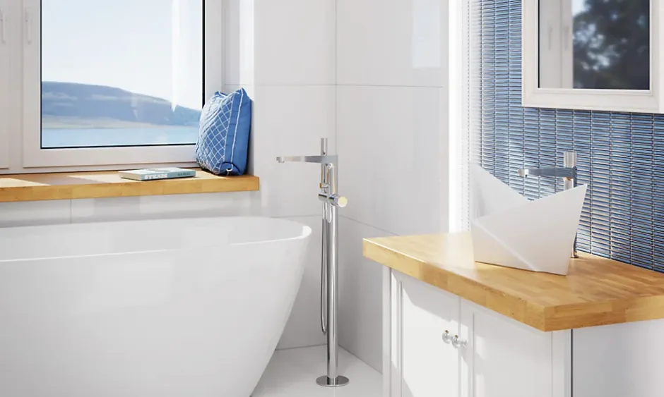 Mosaïque sur résille pour salle de bain et cuisine en céramique 28.2 x 29 cm- Blue piano-Ilcom Discount