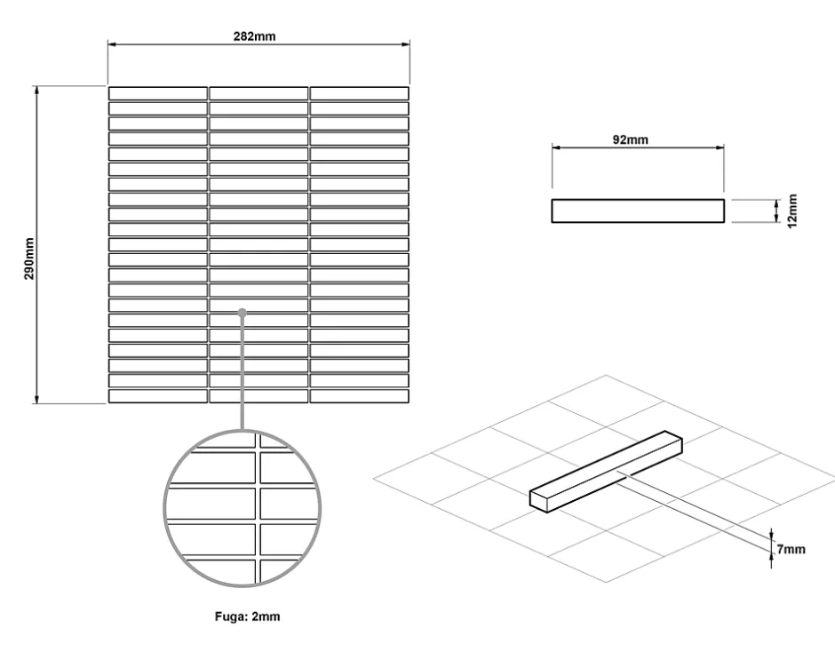 Mosaïque sur résille pour salle de bain et cuisine en céramique 28.2 x 29 cm- Blue piano-Ilcom Discount