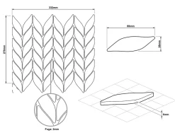 Ilcom Mosaïque sur résille pour salle de bain et cuisine en céramique 27.6 cm x 33.2 cm - Marble sparrow
