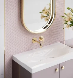 Ilcom Mosaïque sur résille pour salle de bain et cuisine en céramique 29.3 cm x 31.7 cm - Pink panther