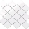 Ilcom Mosaïque sur résille pour salle de bain et cuisine en céramique 27.5 cm x 25.2 cm - White arabesque