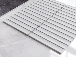 Mosaïque sur résille pour salle de bain et cuisine en céramique 29.6 cm x 30 cm - Matt white piano-Ilcom Discount