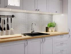 Ilcom Mosaïque sur résille pour salle de bain et cuisine en céramique 31.7 cm x 29.3 cm - Snowballs