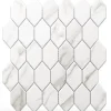 Ilcom Mosaïque sur résille pour salle de bain et cuisine en verre 25 cm x 25.6 cm - Elegant white statuary
